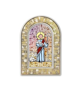 Vetrata tridimensionale d'appoggio Gesù Buon Pastore