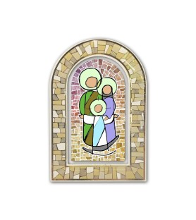 Vetrata tridimensionale d'appoggio Sacra Famiglia
