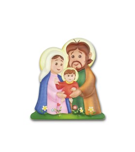 Statuetta magnetica per bambini della Sacra Famiglia in resina porcellanata