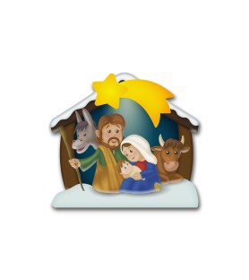 Statuetta magnetica per bambini della capanna e il presepe