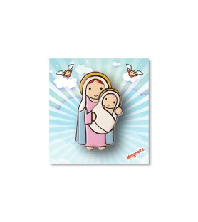 Magnete in resina con Maria e Gesù Bambino. Fino ad esaurimento scorte.