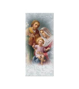 Confezone da 20 Pezzi di: Segnalibro in pregiato cartoncino perlato della Sacra Famiglia con preghiera a retro