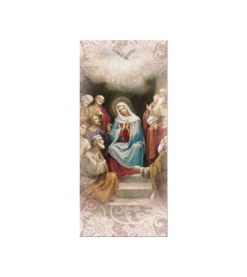 Confezone da 20 Pezzi di: Segnalibro in pregiato cartoncino perlato della Pentecoste con preghiera a retro