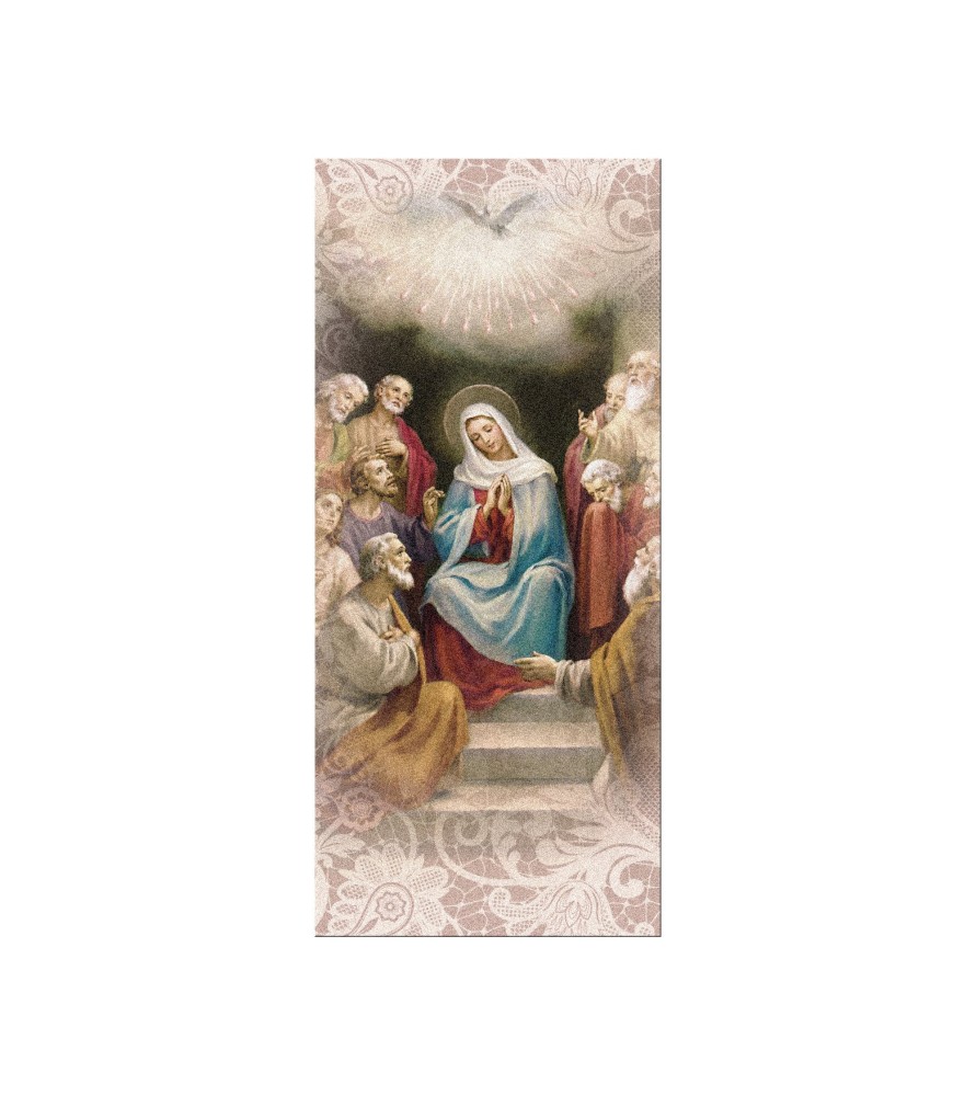 Confezone da 20 Pezzi di: Segnalibro in pregiato cartoncino perlato della Pentecoste con preghiera a retro Confezone da 20 Pezzi di: Segnalibro in pregiato cartoncino perlato della Pentecoste con preghiera a retro
