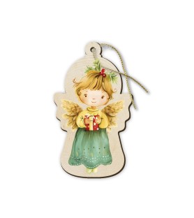 Set di 3 Decorazioni per albero con angioletti sagomati