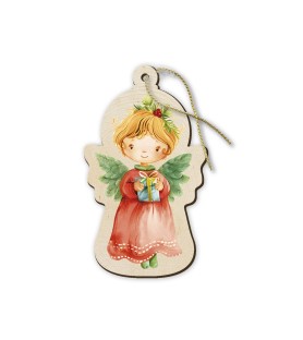 Set di 3 Decorazioni per albero con angioletti sagomati