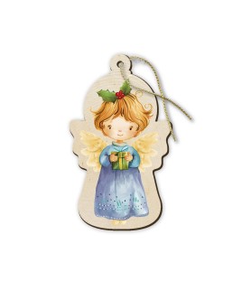 Set di 3 Decorazioni per albero con angioletti sagomati