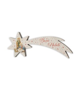 Decorazione natalizia in pioppo bianco stampato
