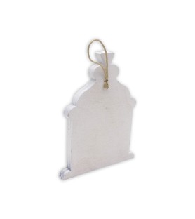 Decorazione natalizia in pioppo bianco stampato