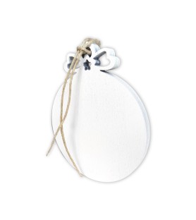 Decorazione natalizia in pioppo bianco stampato