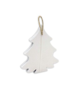 Decorazione natalizia in pioppo bianco stampato