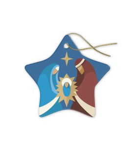 Decorazione natalizia a forma di stella in porcellana