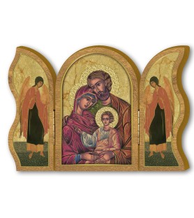 Polittico devozionale in legno della Sacra Famiglia