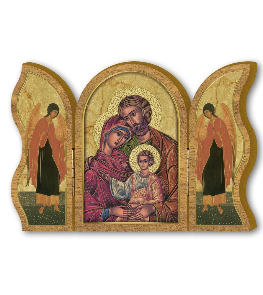 Polittico devozionale in legno della Sacra Famiglia Polittico devozionale in legno della Sacra Famiglia