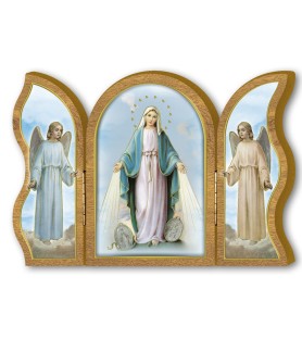 Polittico devozionale in legno della Madonna Miracolosa