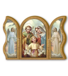 Polittico devozionale in legno della Sacra Famiglia
