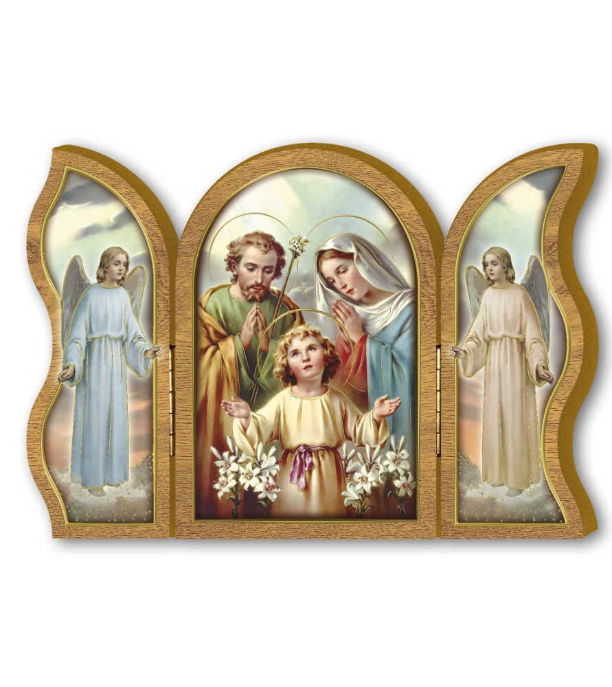 Polittico devozionale in legno della Sacra Famiglia Polittico devozionale in legno della Sacra Famiglia