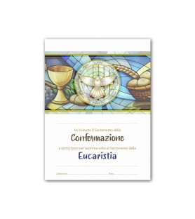 25 Certificati in carta pergamena per il ricevimento della Prima Comunione e della Cresima