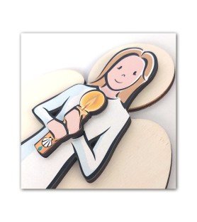 Angelo del Battesimo in legno con scatola regalo