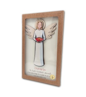 Angelo degli sposi in legno con scatola regalo