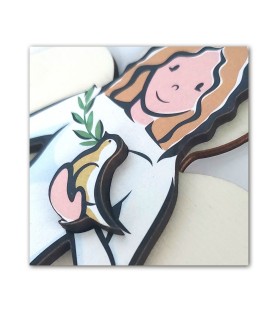 Angelo della Pace in legno con scatola regalo