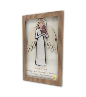 Angelo dei Cuccioli in legno con scatola regalo