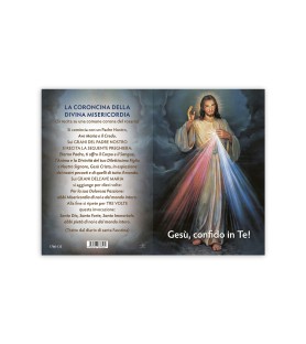 Statuetta bidimensionale di Gesù Misericordioso con preghiera e biografia