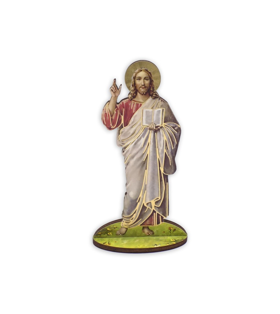 Statuetta bidimensionale di Gesù e i Dieci Comandamenti con preghiera e biografia Statuetta bidimensionale di Gesù e i Dieci Comandamenti con preghiera e biografia
