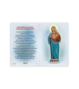 Statuetta bidimensionale del Cuore Immacolato di Maria con preghiera e biografia