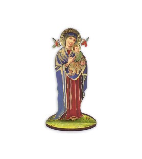 Statuetta bidimensionale del Perpetuo Soccorso con preghiera e biografia
