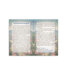 Statuetta bidimensionale della Madonna di Guadalupe con preghiera e biografia