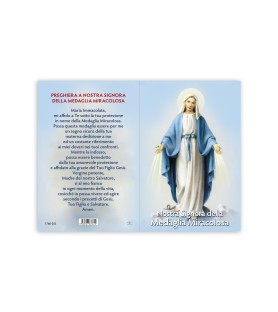 Statuetta bidimensionale della Madonna Miracolosa con preghiera e biografia