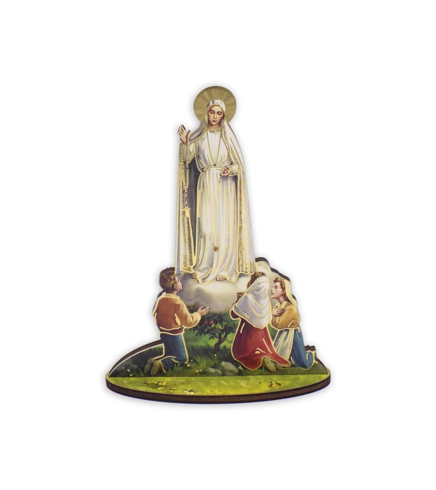 Statuetta bidimensionale della Madonna di Fatima con preghiera e biografia Statuetta bidimensionale della Madonna di Fatima con preghiera e biografia