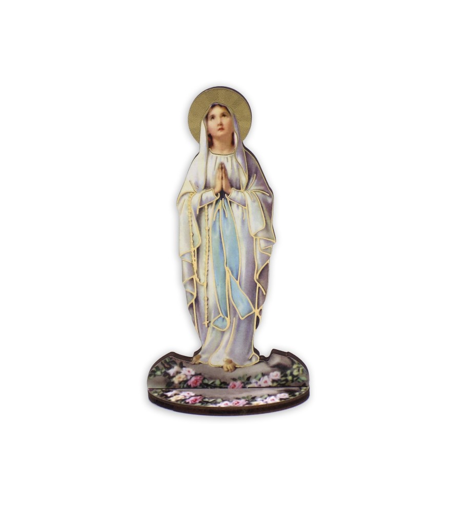 Statuetta bidimensionale della Madonna di Lourdes con preghiera e biografia Statuetta bidimensionale della Madonna di Lourdes con preghiera e biografia