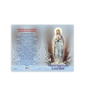 Statuetta bidimensionale della Madonna di Lourdes con preghiera e biografia