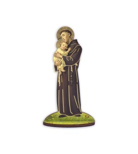 Statuetta bidimensionale di Sant'Antonio da Padova con preghiera e biografia