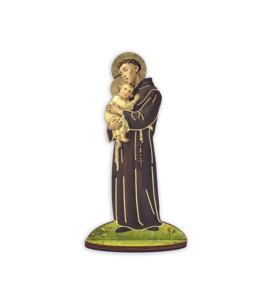 Statuetta bidimensionale di Sant'Antonio da Padova con preghiera e biografia Statuetta bidimensionale di Sant'Antonio da Padova con preghiera e biografia