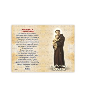 Statuetta bidimensionale di Sant'Antonio da Padova con preghiera e biografia