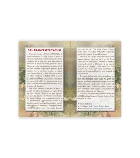 Statuetta bidimensionale di San Francesco d'Assisi con preghiera e biografia