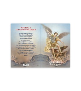 Statuetta bidimensionale di San Michele con preghiera e biografia