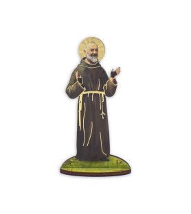 Statuetta bidimensionale di Padre Pio con preghiera e biografia