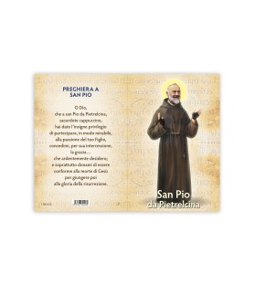 Statuetta bidimensionale di Padre Pio con preghiera e biografia