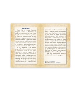 Statuetta bidimensionale di Padre Pio con preghiera e biografia