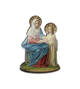 Statuetta bidimensionale di Sant'Anna con preghiera e biografia