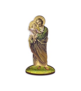 Statuetta bidimensionale di San Giuseppe con preghiera e biografia