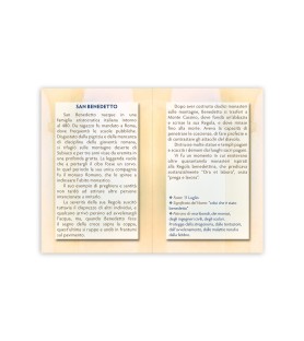 Statuetta bidimensionale di San Benedetto con preghiera e biografia