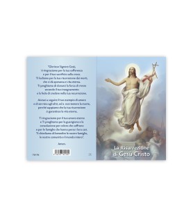 Statuetta bidimensionale di Gesù Risorto con preghiera e biografia