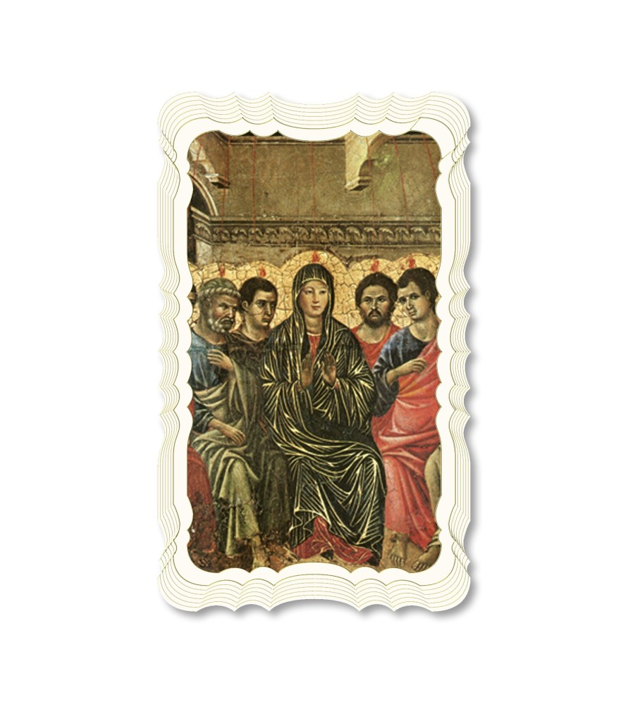 Confezione da 50 pezzi di: Santino in carta telata color avorio della Pentecoste