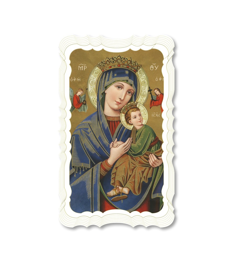 50 Santini della Madonna del Perpetuo Soccorso. Stampato in carta pregiata con oro a caldo e preghiera a retro 50 Santini della Madonna del Perpetuo Soccorso. Stampato in carta pregiata con oro a caldo e preghiera a retro