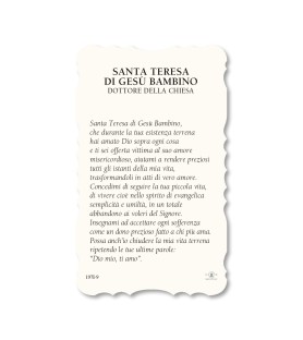 50 santini  di Santa Teresa del Bambin Gesù. Stampato in carta pregiata con oro a caldo e preghiera a retro